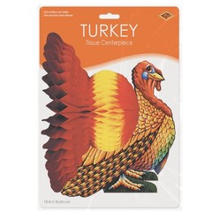Beistle Tissue Paper Turkey Centerpiece Thanksgiving Party Autumn Fall Harvest H