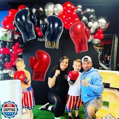 4Pcs Boxing Birthday Party Decorations/Inflatable Boxing Glove Balloons/Boxin
