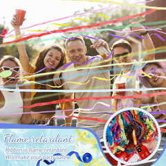 24 Pack Blue Multicolor Streamers Poppers No Mess Confetti Party Ribbons 17 FT