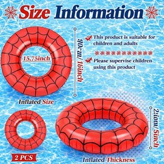 2 Pack Spiderweb Pool Floats 36 Inch Round Swim Rings Inflatable Spider Party…
