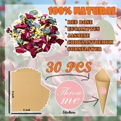 Red Rose Petals Eucalyptus Leaves Wedding Confetti 3 Quarts 30 Cups