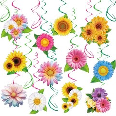 Flower Hanging Swirls Spring Sunflower Ceiling Decor Party Supplies 30 PCS
