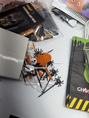 Halloween Party Decor Lot Pumpkins Witch Yard Luminaries Treat Bags Tattoos Saw