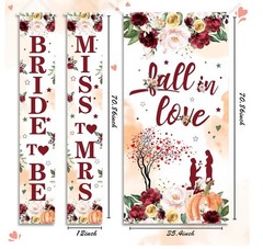 3 Pcs Fall Banner Set – Bridal Shower Decorations Autumn Floral Special Occasion