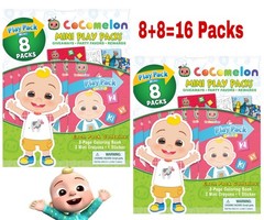 COCOMELON MINI COLORING PLAY PACKS 16 PACK NEW SEALED BIRTHDAY PARTY