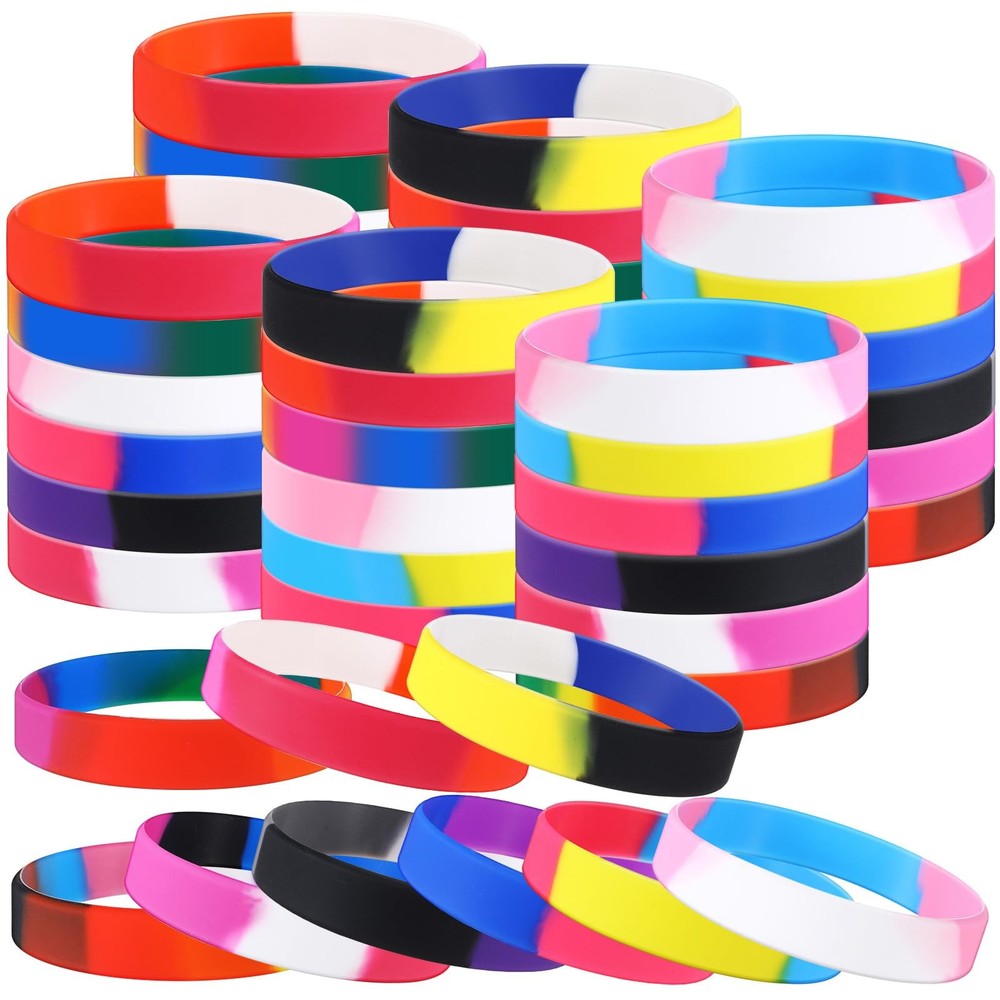 Huquary 27 Pcs Pride Flag Bracelets, approx. 2.56 inches/ 6.5 cm, Multicolor