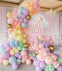 Rainbow Balloon Garland Kit 181Pcs Macaron Easter Balloon Arch Kit, Pastel