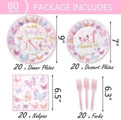 Butterfly First Birthday Decorations Girl Pink Our Little Butterfly is Turning