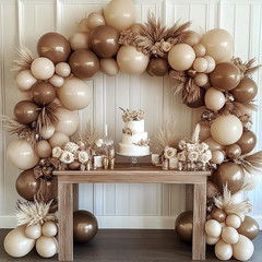 Brown Balloons, 129Pcs Different Sizes 18 12 10 5 Inches for Garland Arch Kit, P