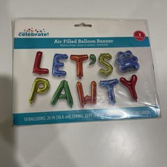 Pet Party ‘Let’s Pawty’ Balloon Banner BRAND NEW UNOPENED.