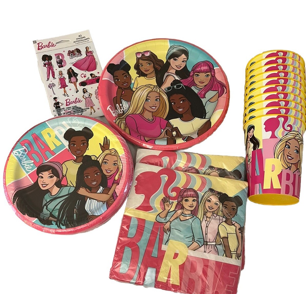 Barbie Birthday Party Supplies Decorations Plates, Napkins & Cups!!