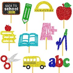 16 PCS Back To School Party Centerpiece Sticks Glitter Table Decorations Fun