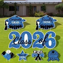 Congrats Grad 2026 Yard Signs – 8-Piece Outdoor Decoration Set for Parties
