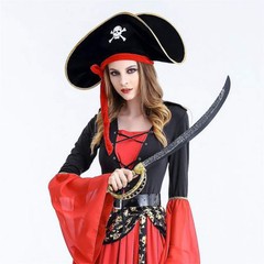 2 Pieces Pirate Hat Skull Print Pirate Captain Costume Cap – Pirate Accessori…