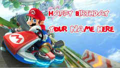 Birthday banner Personalized 6ft x 3ft Super Mario Kart 8