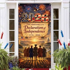 250th Anniversary American Flag Door Cover – 1776-2026 Vintage Decor