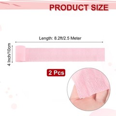 Crepe Paper Rolls DIY Decor 8.2ft Long 4 Inch Wide, Light Pink Pack of 2