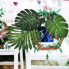 40Pcs Reusable Tropical Monstera Palm Leaves Artificial Plants for Decor