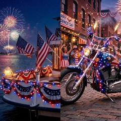 Create Festive Vibes with 33ft Red White Blue Golf Cart LED Lights – 100 Bulbs