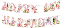 Pre-Strung Fairy First Birthday Decorations Fairy 1St Birthday Banner Garden Par