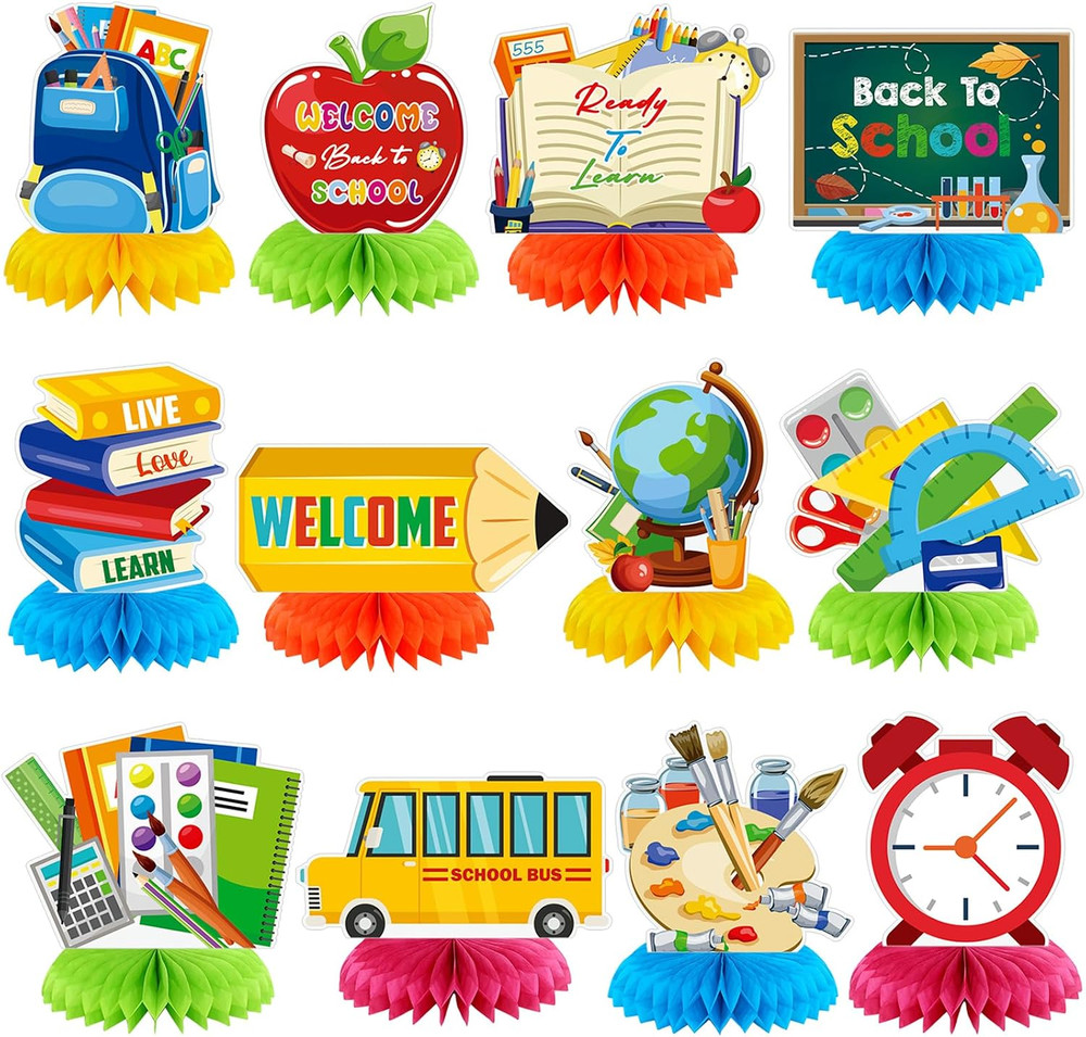 12 Pcs Back to School Decorations Welcome Back to School Table Decorations Honey