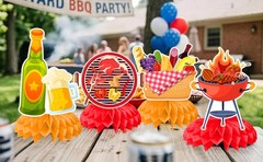 BBQ Party Decorations Summer Picnic Birthday Party Barbecue Hanging Swirl Banner