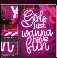80’S Theme PARTY DECOR / Girls Just Want…Fun NEON – Huge Lot Banners, Favors +