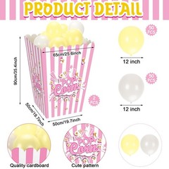 2 Pack Giant Popcorn Prop Cardboard Stand up with Balloons Movie 3D Popcorn B…