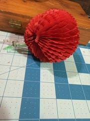 4 Vintage Multicolor Honeycomb Tissue Paper Ball Decor 3.5” Diameter Metal Trim