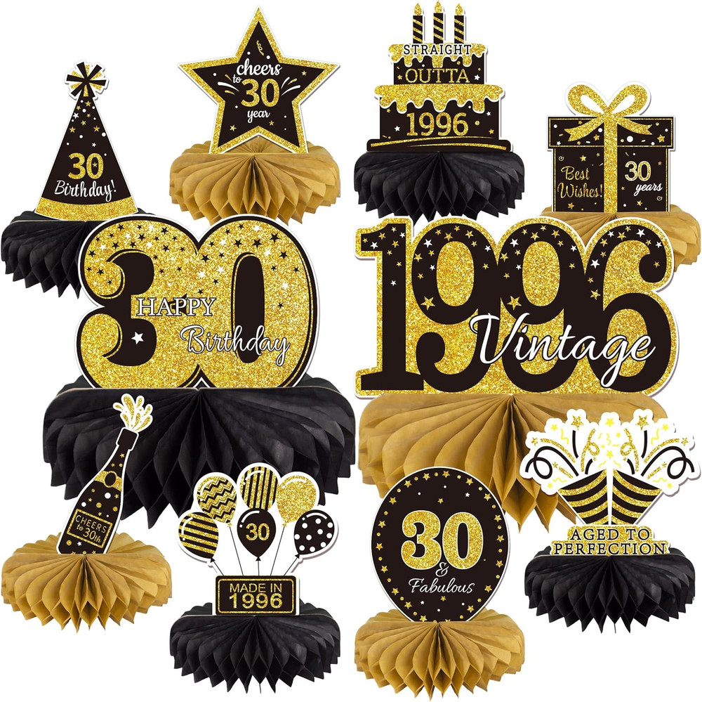 10PCS 30th Birthday Decorations Centerpieces for Table Decorations, 2026 Vintage