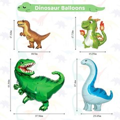 Dinosaur 3rd Party Decorations for Boys Girl, Foil Green Star Number 3 Dinosa…