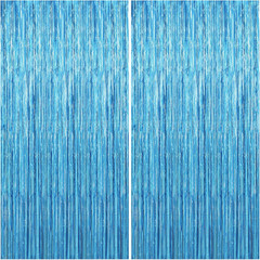 2 Pack Party Decorations Blue Streamers Fringe Backdrop Ocean Themed Decorations