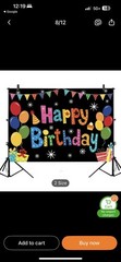 Birthday Party Backdrop Multicolor Fabric Kids Under 5 Balloon 5x3ft