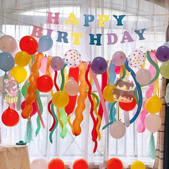 100 Pcs 40 Inches Latex Spiral Balloons Twisted Long Rainbow Party Balloons Pear