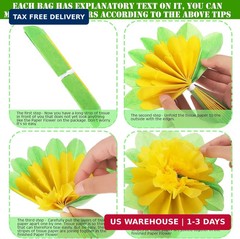 WILLBOND 18 Pcs Large Mexican Paper Flowers Hispanic Heritage Month Colorful Fie