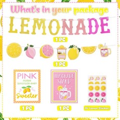 Lemonade Stand Supplies, 2 Pack Lemon Kids Aprons with Pockets, 2 Lemonade Ba…