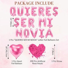 QUIERES SER MI NOVIA – Quieres Ser Mi Novia Balloons, 16″ Letter Pink