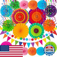 Labrostar 32Pcs Cinco De Mayo Decorations Fiesta Party Decorations Multi-Color