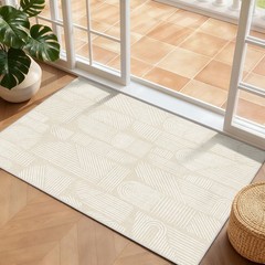 MUJOO 2×3 Washable Rug,Mid Century Modern Abstract Non Slip Low Pile Small Ar…