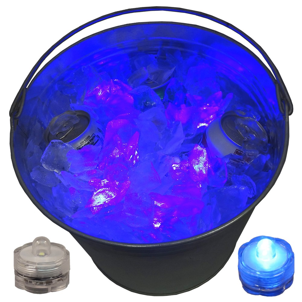 Super Bowl Party Beer Ice Bucket Lights Submersible LED Bright Festive 36 Blue