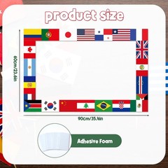 International World Flags Photo Booth Frame 36 x 24 inch World Cup Soccer Par…