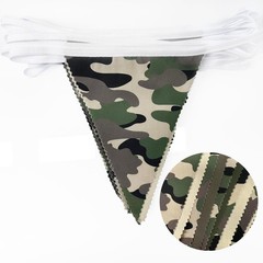32Ft Camouflage Party Decorations Green Brown Camo Hero Pennant Banner Fabric…