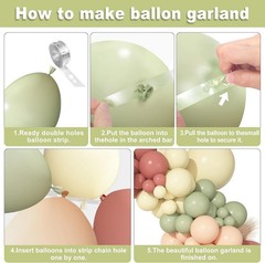 149-Piece Balloon Arch Garland Kit in Dusty Pink, Yellow & Sage Green