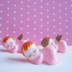 Sleeping Baby Angel Figurine in Pink & Blue – Cake Topper, Lot of 36 pc.