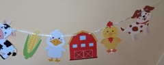 Barnyard Farm Animals Birthday Preschool Shower Party String Banner