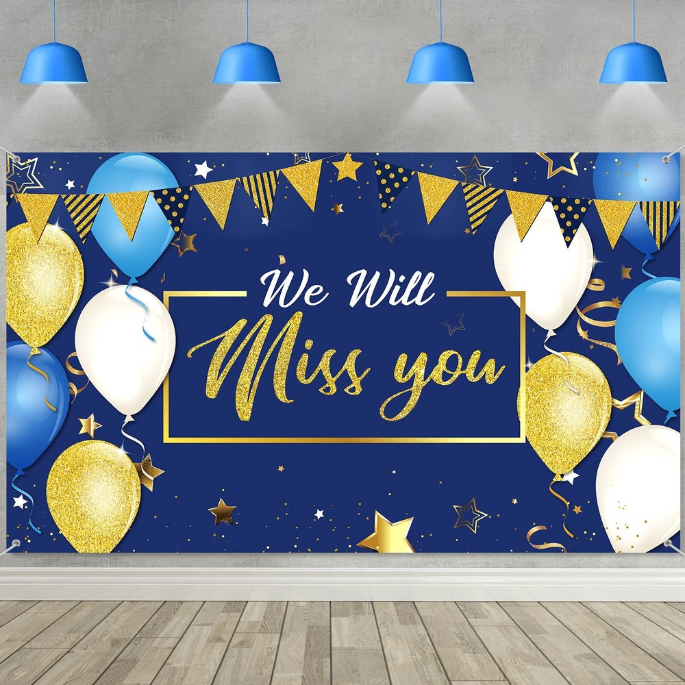 We Will Miss You Party Decorations, Extra Large Going Away Backdrop Miss You