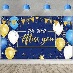 We Will Miss You Party Decorations, Extra Large Going Away Backdrop Miss You