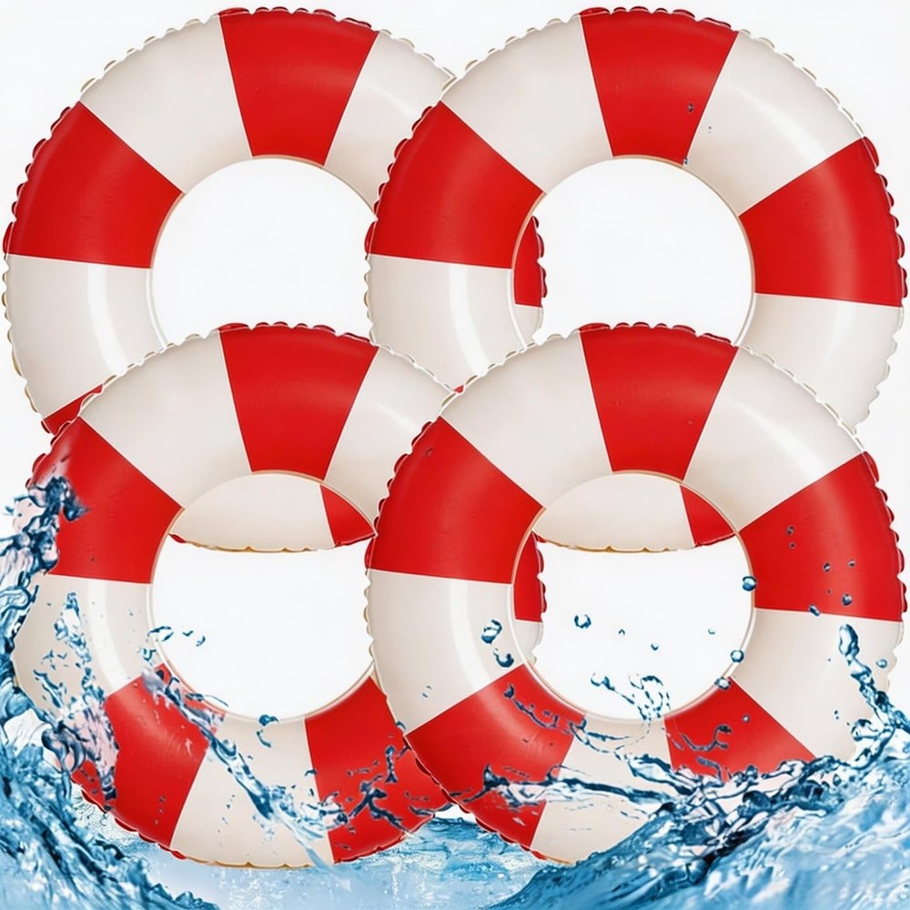 4PCS Floats for Adults Rings Striped Pool Float Large Swim Ring for Adults,30…