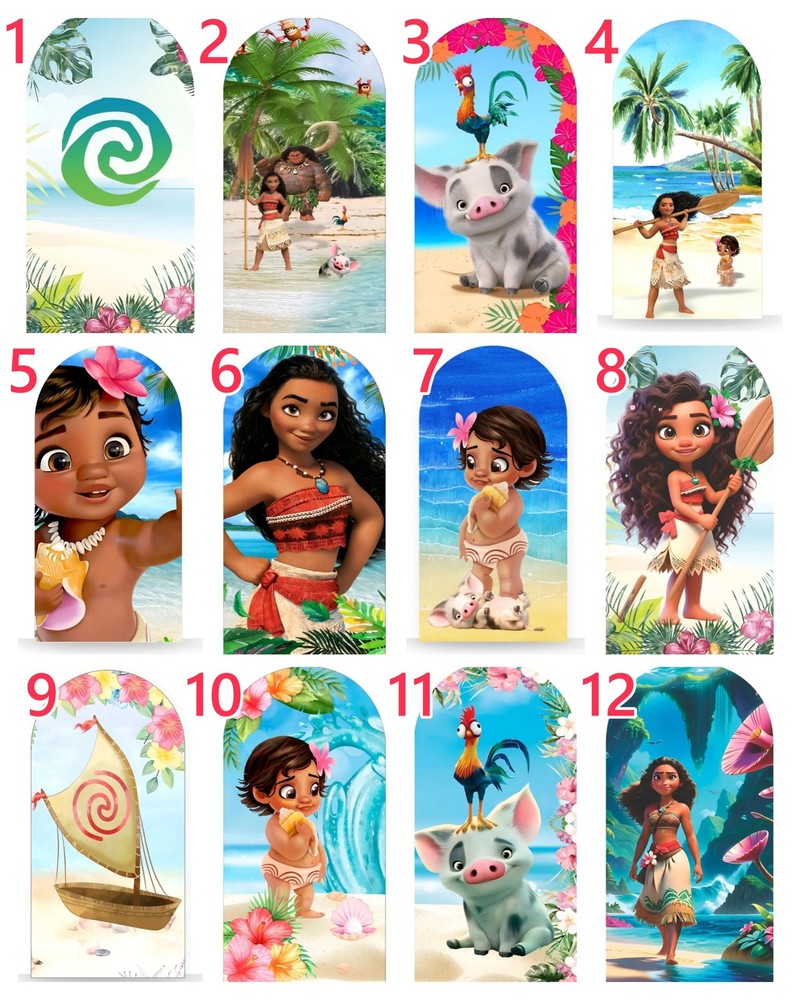 Moana Tropical Seaside Arch Backdrop Cover Birthday Party Background Decorations
