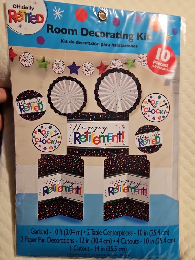 Amscan Happy Retirement Room Decorating Kit New!!! 10 Piece